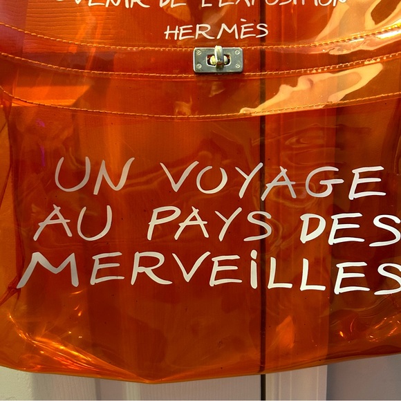 Authentic Vintage Hermes’ Orange Vinyl Kelly 1998 Japan Exhibition Tote Bag - Picture 3 of 16